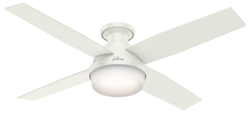 Hunter Fans Dempsey Low Profile Fan With Light 52 Inch Model: 59242