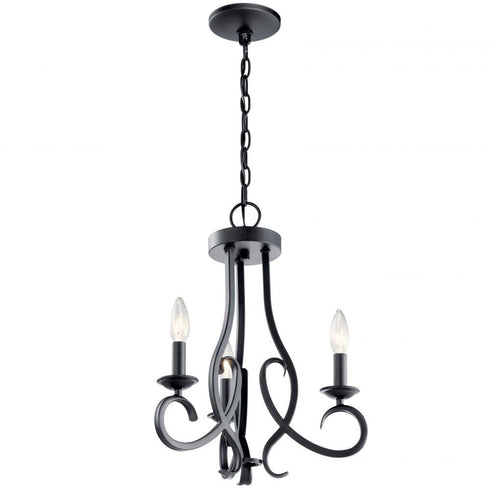 Kichler Ania 3 Light Chandelie Semi Flush Model: 52243BK
