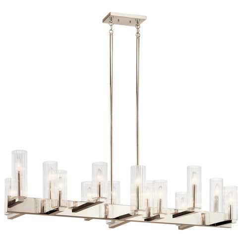 Kichler Cleara 14 Light Linear Chandelier Model: 44317PN