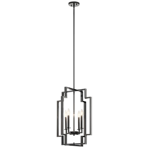 Kichler Downtown Deco 4 Light Large Foyer Pendant Model: 43965MCH