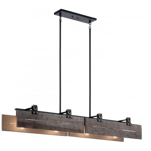 Kichler Ridgewood 8 Light Linear Chandelier Model: 44181BKT