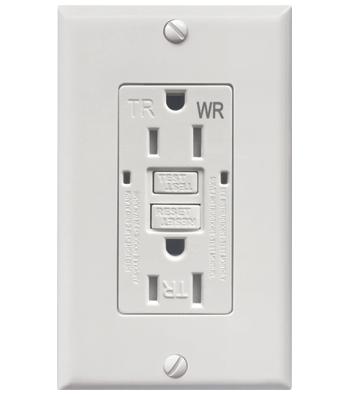 LiteLine 15amp Auto Monitoring 125v Tamper Weather Model: GFCI-15AMWR-WH