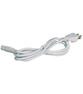 LiteLine Ledbar Accessory 6' Powercord 3 Wire 90° Bottom Connection T Model: ALFT60903-WH-3