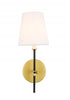 Living District 1 Light Mel 1 Light Brass And Black And White Shade Model: LD6004W6BRBK