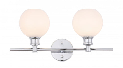 Living District 3 Light Collier 2 Light Brass And Frosted White Glass Model: LD2315BR