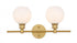 Living District 3 Light Collier 2 Light Brass And Frosted White Glass Model: LD2315BR