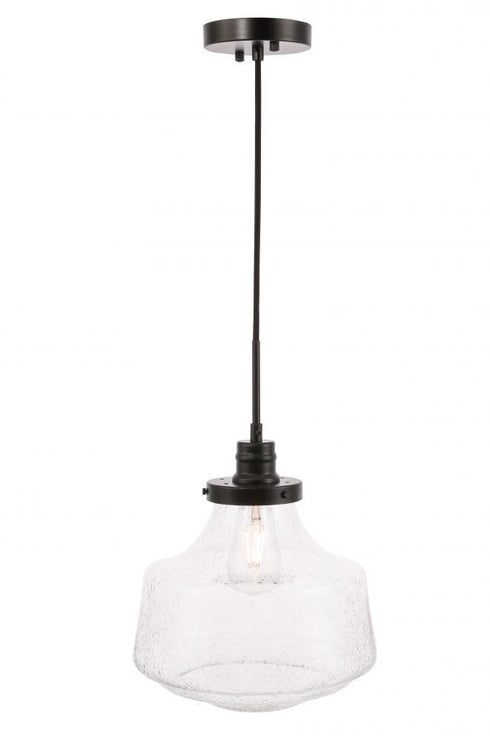 Living District 4 Light Lyle 1 Light Black And Clear Seeded Glass Model: LD6258BK