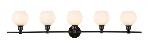 Living District 6 Light Collier 5 Light Black And Frosted White Glass Model: LD2327BK