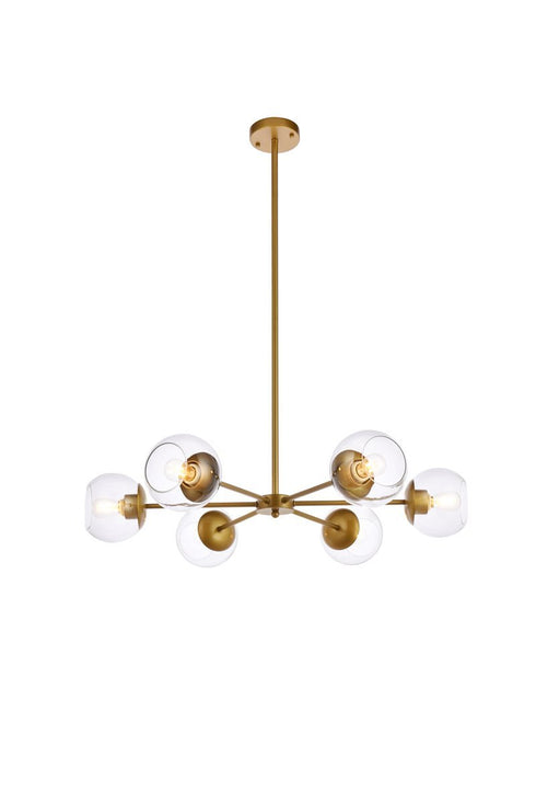 Living District Briggs 6 Light Pendant Model: LD644D30BK