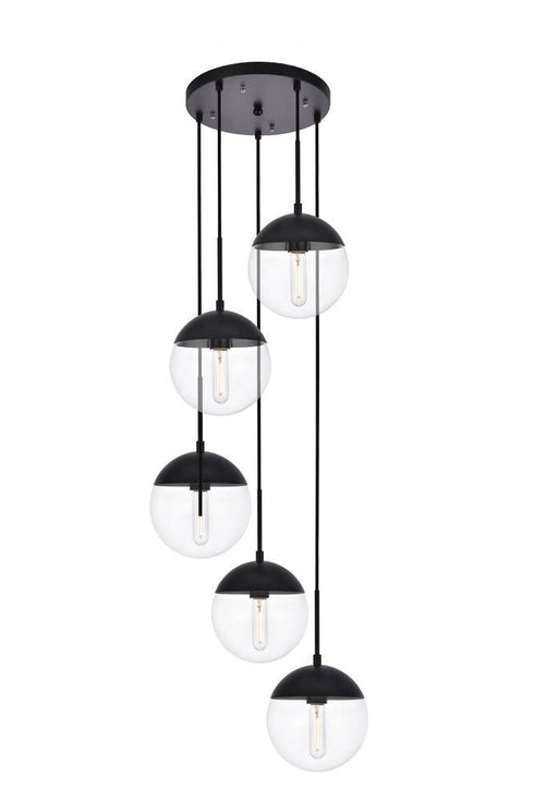 Living District Eclipse 5 Light Pendant Model: LD6075BK