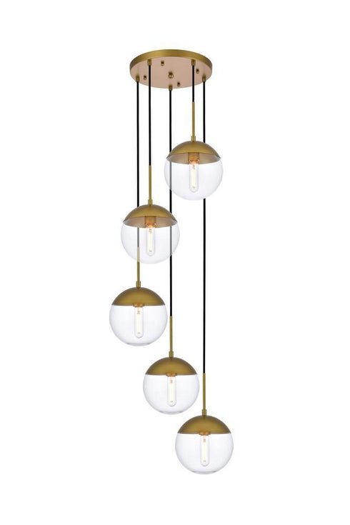 Living District Eclipse 5 Light Pendant Model: LD6075BK