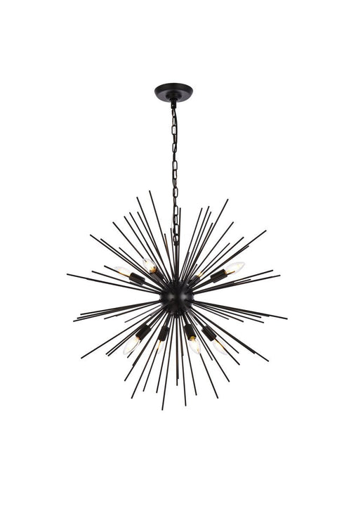 Living District Timber 8 Light Pendant Model: LD5051D30BK