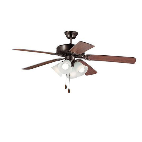 Maxim Basic Max 52 Inch Ceiling Fan W 4 Light LED Model: 89907FTOIWP