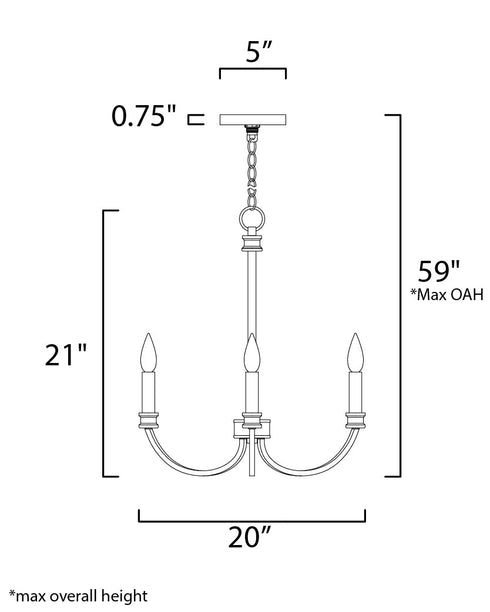 Maxim Charlton Chandelier Model: 11373WWTGL