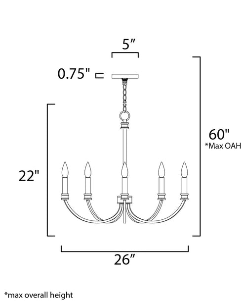 Maxim Charlton Chandelier Model: 11375WWTGL