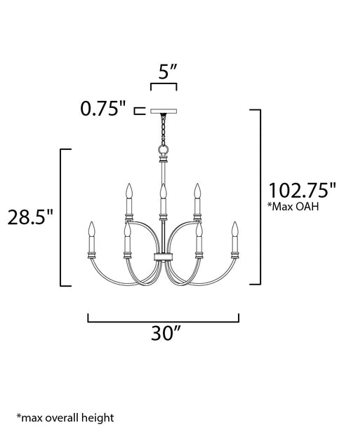 Maxim Charlton Chandelier Model: 11377WWTGL