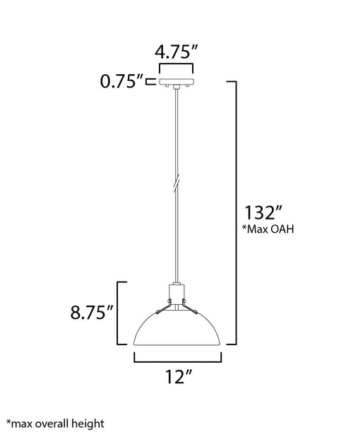 Maxim Dawn Single Pendant Model: 12042SN