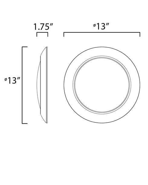 Maxim Diverse 13 Inch LED Flush Mount 3000k Non T24 Model: 57860WTBK