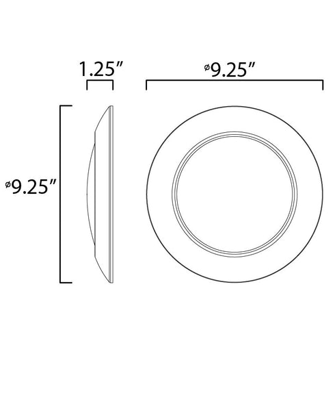 Maxim Diverse 9 Inch LED Flush Mount 3000k Non T24 Model: 57850WTBK