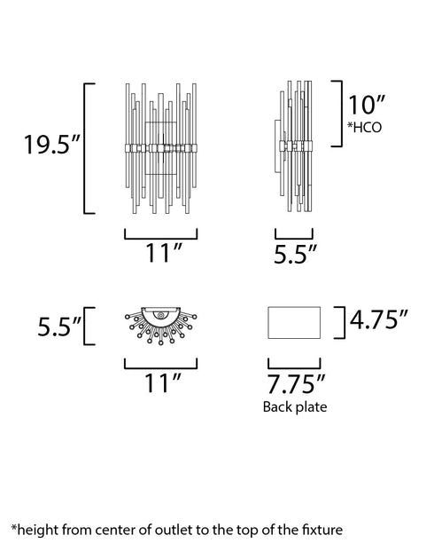 Maxim Divine Wall Sconce Model: 38409CLHR