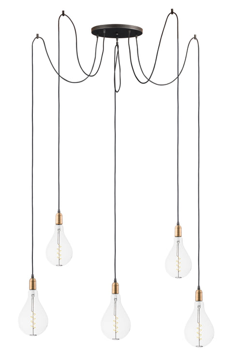 Maxim Early Electric Multi Light Pendant Model: 12125BKAB/BUL-A50