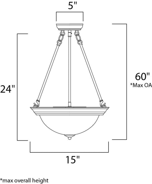 Maxim Essentials 584x Invert Bowl Pendant Model: 5845MRTW