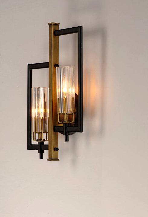 Maxim Flambeau 2 Light Wall Sconce Model: 16112CLBKAB