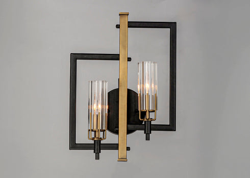 Maxim Flambeau 2 Light Wall Sconce Model: 16112CLBKAB