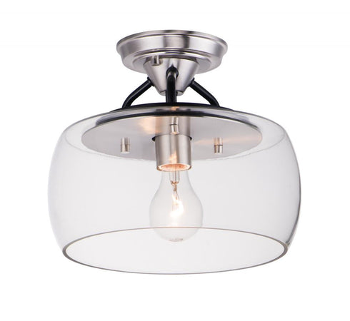 Maxim Goblet 1 Light Semi Flush Mount Model: 26129CLBKSN