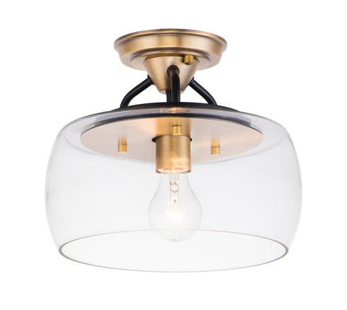 Maxim Goblet 1 Light Semi Flush Mount Model: 26129CLBKSN
