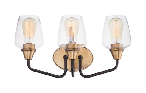 Maxim Goblet 3 Light Bath Vanity Model: 26122CLBKSN