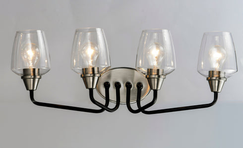 Maxim Goblet 4 Light Bath Vanity Model: 26123CLBKSN