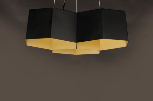 Maxim Honeycomb 3 Light LED Chandelier Model: 30334BKGLD