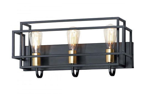 Maxim Liner 3 Light Bath Vanity Model: 10243BKSBR