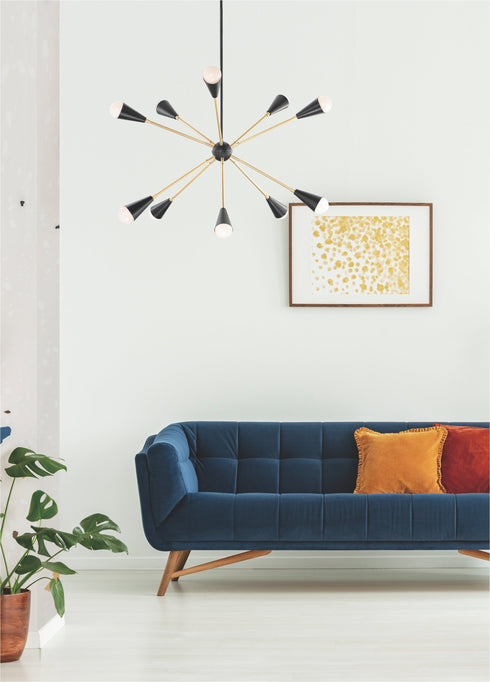 Maxim Lovell 10 Light Pendant Model: 11268BKSBR
