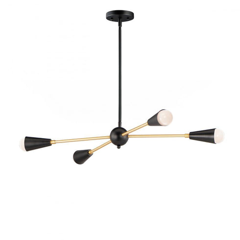 Maxim Lovell 4 Light Pendant With Bulbs Model: 11264BKSBR/BUL