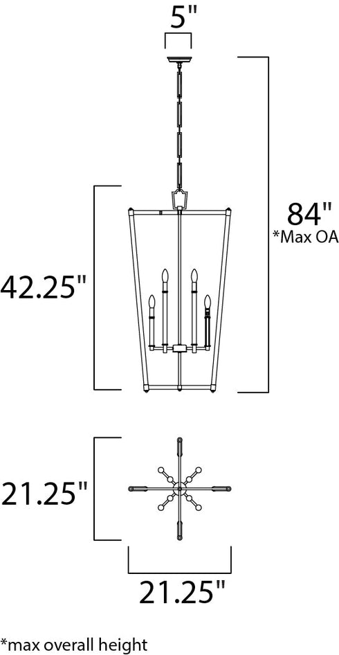 Maxim Lucent Multi Light Pendant Model: 16102CLHR