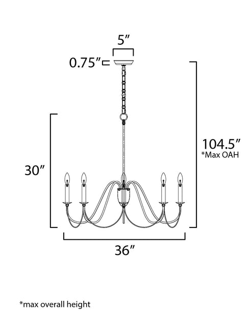 Maxim Plumette Chandelier Model: 12168CHB/CRY