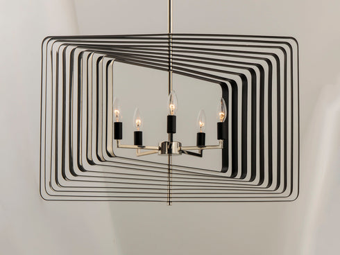Maxim Radial 5 Light Pendant Model: 28677BKGLD