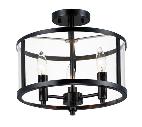 Maxim Sentinel Semi Flush Mount Model: 25250CLBK