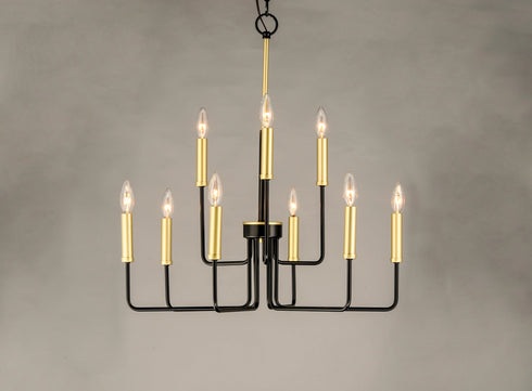 Maxim Sullivan 9 Light Chandelier Model: 10257BKGLD
