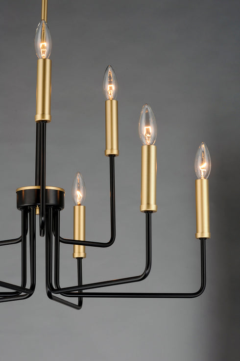 Maxim Sullivan 9 Light Chandelier Model: 10257BKGLD