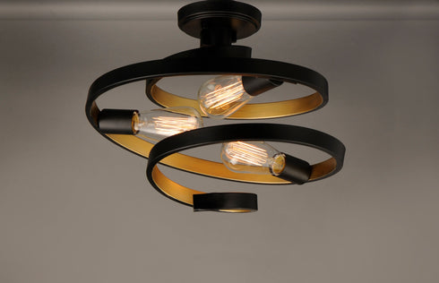 Maxim Twister Semi Flush Mount Model: 12230BKGLD