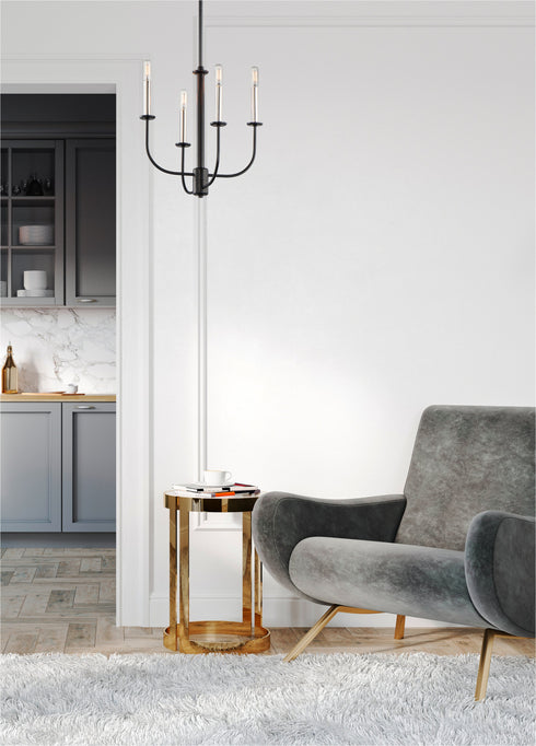 Maxim Wesley 4 Light Chandelier Model: 10324BKSN