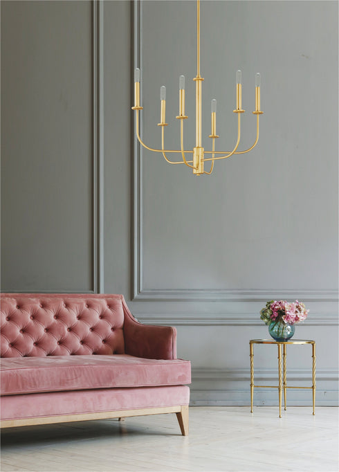 Maxim Wesley 6 Light Chandelier Model: 10326BKSN