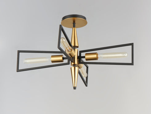Maxim Wings 4 Light Flush Mount Model: 11650BKSBR