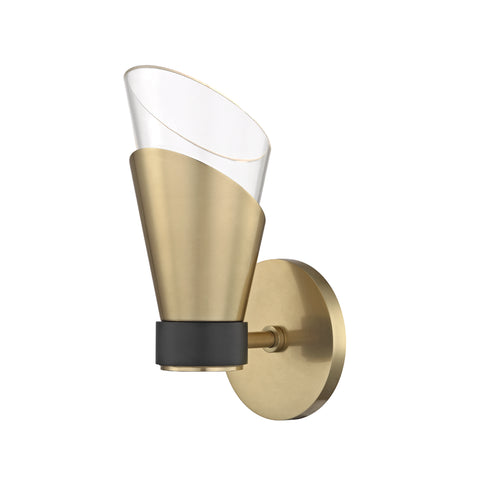 Mitzi Angie 1 Light Wall Sconce Model: H130101-AGB/BK
