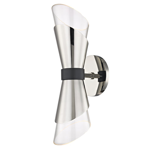 Mitzi Angie 2 Light Wall Sconce Model: H130102-AGB/BK