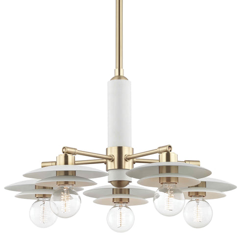 Mitzi Milla 5 Light Chandelier Model: H175805-PN/WH