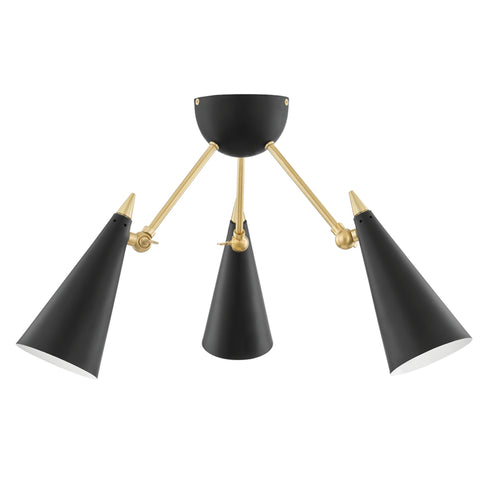 Mitzi Moxie 3 Light Semi Flush Model: H441603-AGB/BK